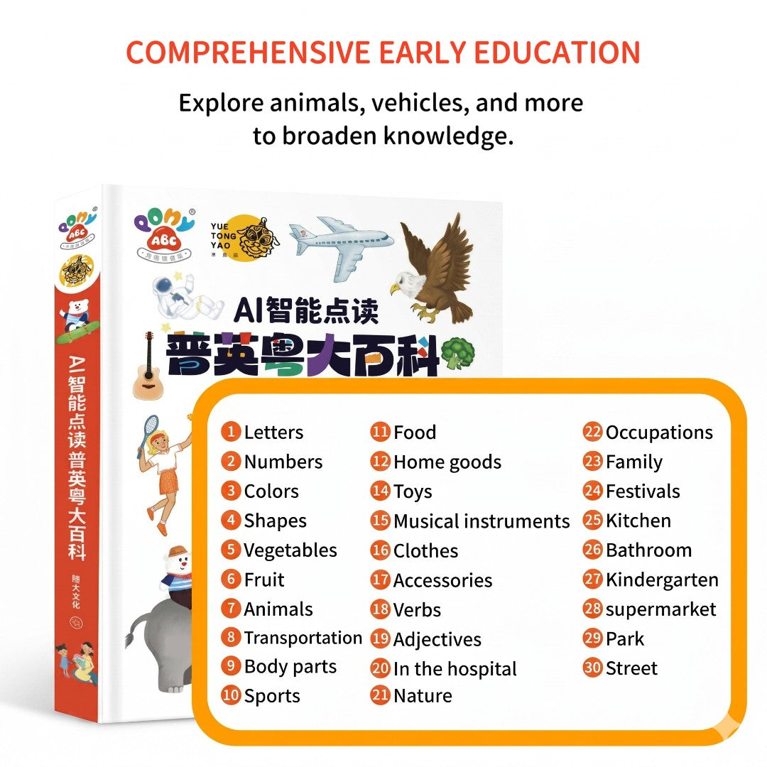 Trilingual Early Learning Encyclopedia & Smart Talking Pen Set | Cantonese, Mandarin, English | 5000+ Knowledge Points | Traditional Chinese Version